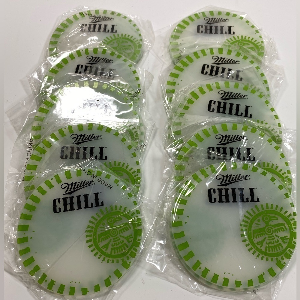 NEW. Miller Chill Silicon‎ Coasters. Set Of Twenty